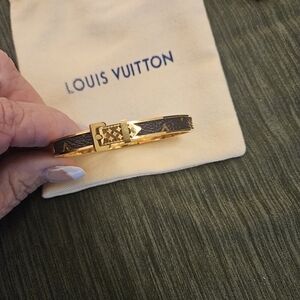 Louis Vuitton Gold and Brown Monogram Bracelet